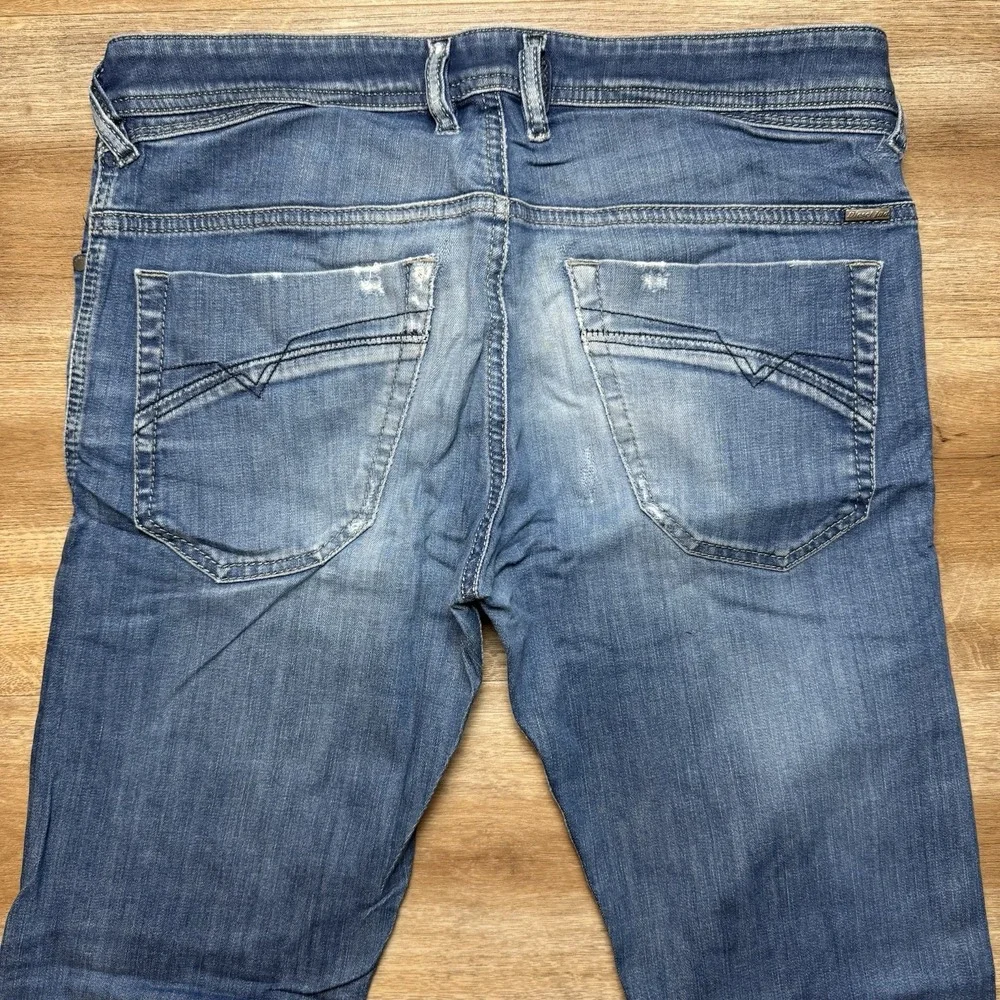 Diesel Iakop Jeans Mens 32x32 Blue Distressed Slim Tapered Stretch Denim 060TP